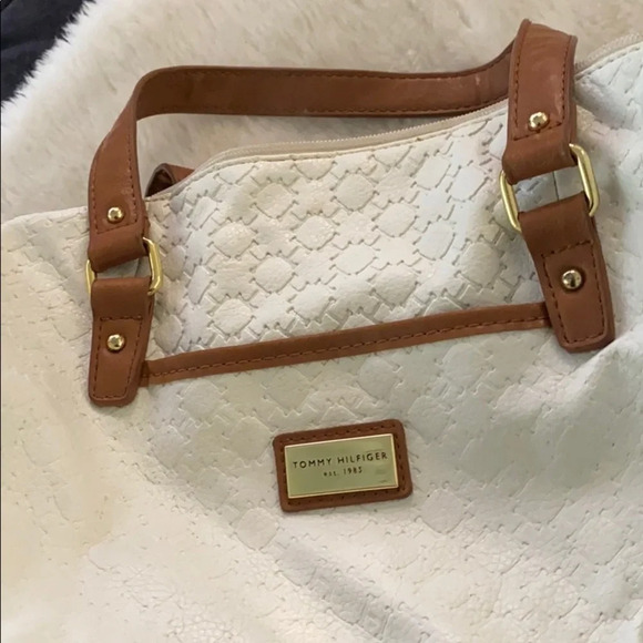 Tommy Hilfiger white tan leather tote-bag - Picture 12 of 14